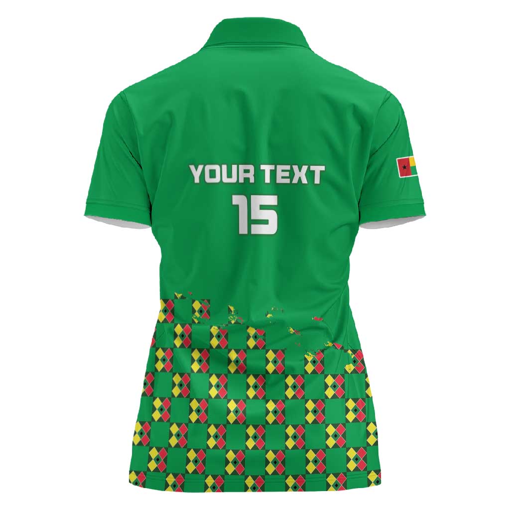 Custom Guinea Bissau Football Women Polo Shirt African Wild Dog - Go Djurtus