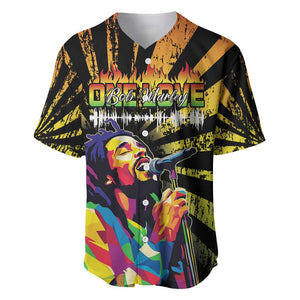 Afro-American Reggae Legend Bob Baseball Jersey One Love - Grunge Style