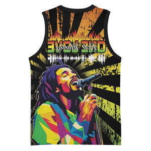 Afro-American Reggae Legend Bob Basketball Jersey One Love - Grunge Style - African Pride