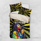 Afro-American Reggae Legend Bob Bedding Set One Love - Grunge Style