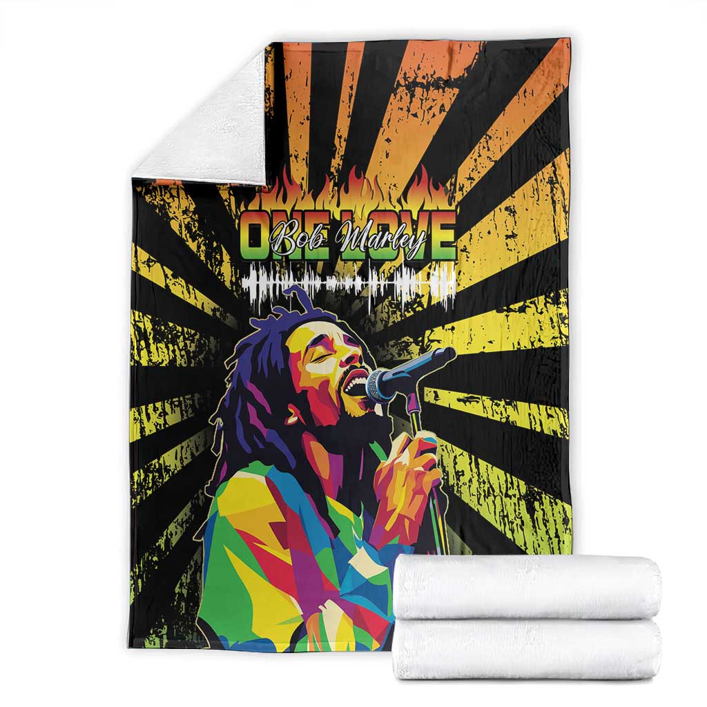 Afro-American Reggae Legend Bob Blanket One Love - Grunge Style