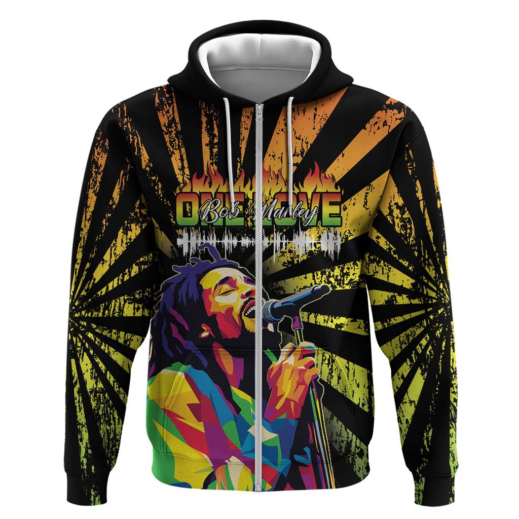 Afro-American Reggae Legend Bob Hoodie One Love - Grunge Style