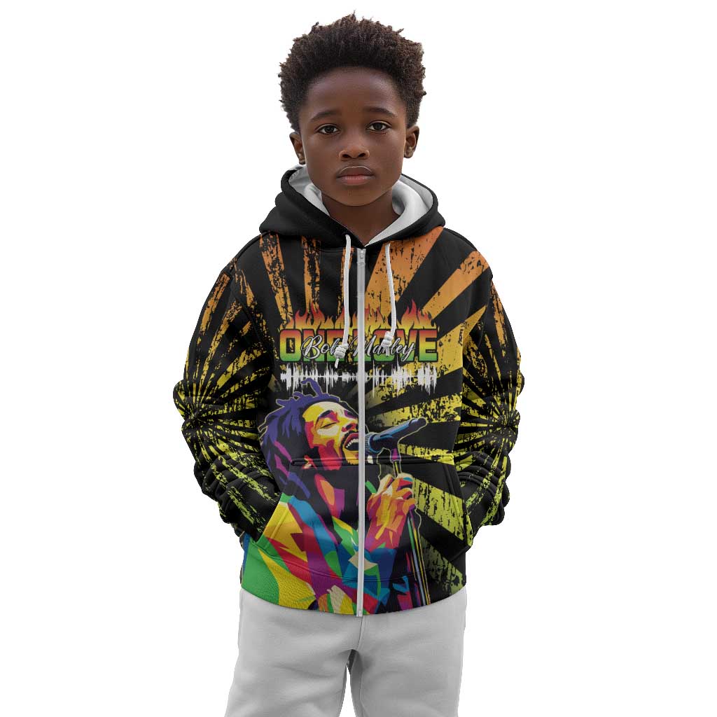 Afro-American Reggae Legend Bob Kid Hoodie One Love - Grunge Style
