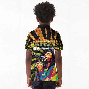 Afro-American Reggae Legend Bob Kid Polo Shirt One Love - Grunge Style