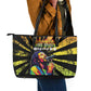 Afro-American Reggae Legend Bob Leather Tote Bag One Love - Grunge Style
