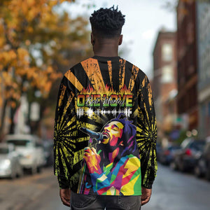 Afro-American Reggae Legend Bob Long Sleeve Shirt One Love - Grunge Style