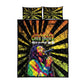Afro-American Reggae Legend Bob Quilt Bed Set One Love - Grunge Style