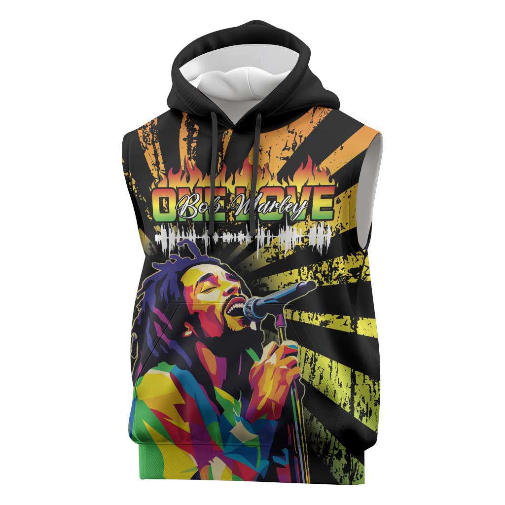 Afro-American Reggae Legend Bob Sleeveless Hoodie One Love - Grunge Style - African Pride