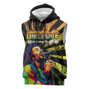 Afro-American Reggae Legend Bob Sleeveless Hoodie One Love - Grunge Style - African Pride