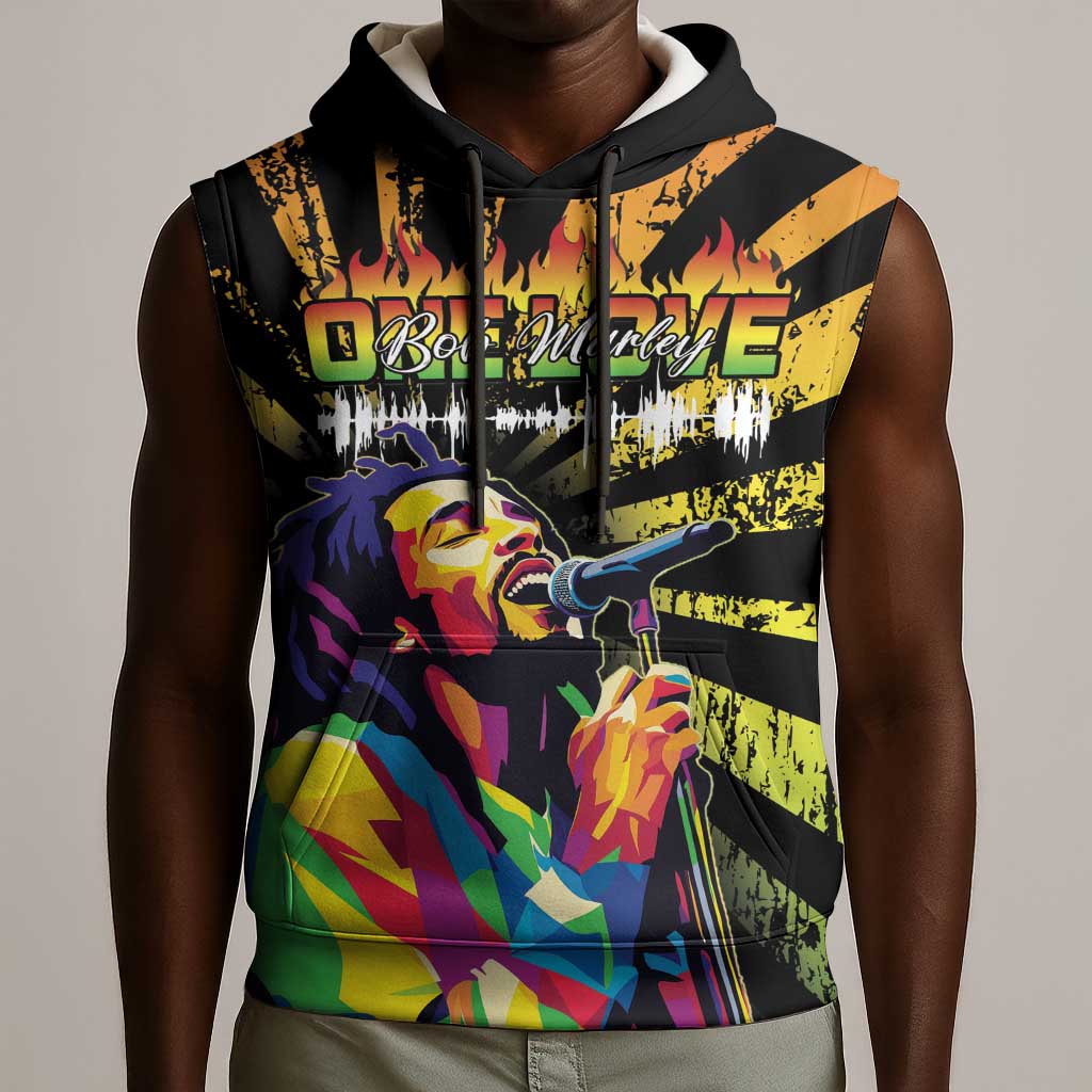 Afro-American Reggae Legend Bob Sleeveless Hoodie One Love - Grunge Style - African Pride