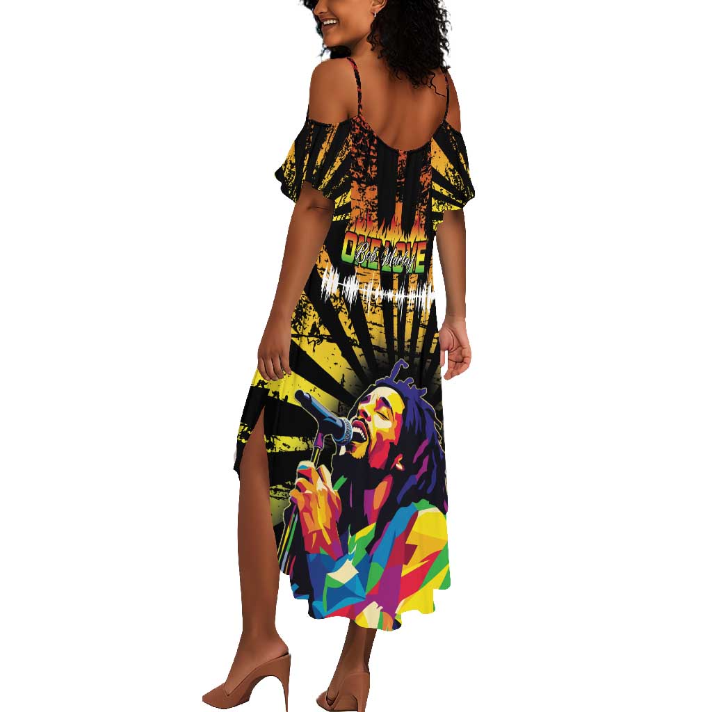 Afro-American Reggae Legend Bob Summer Maxi Dress One Love - Grunge Style