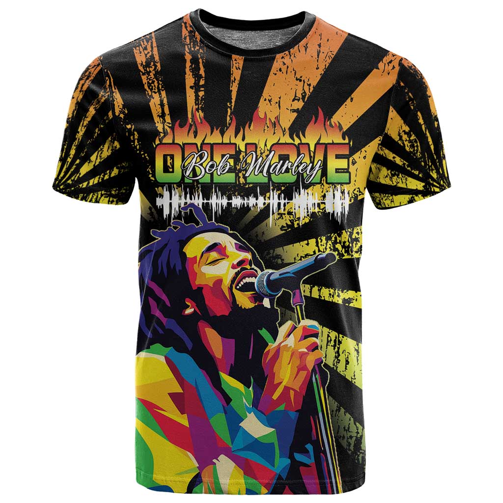 Afro-American Reggae Legend Bob T shirt One Love - Grunge Style