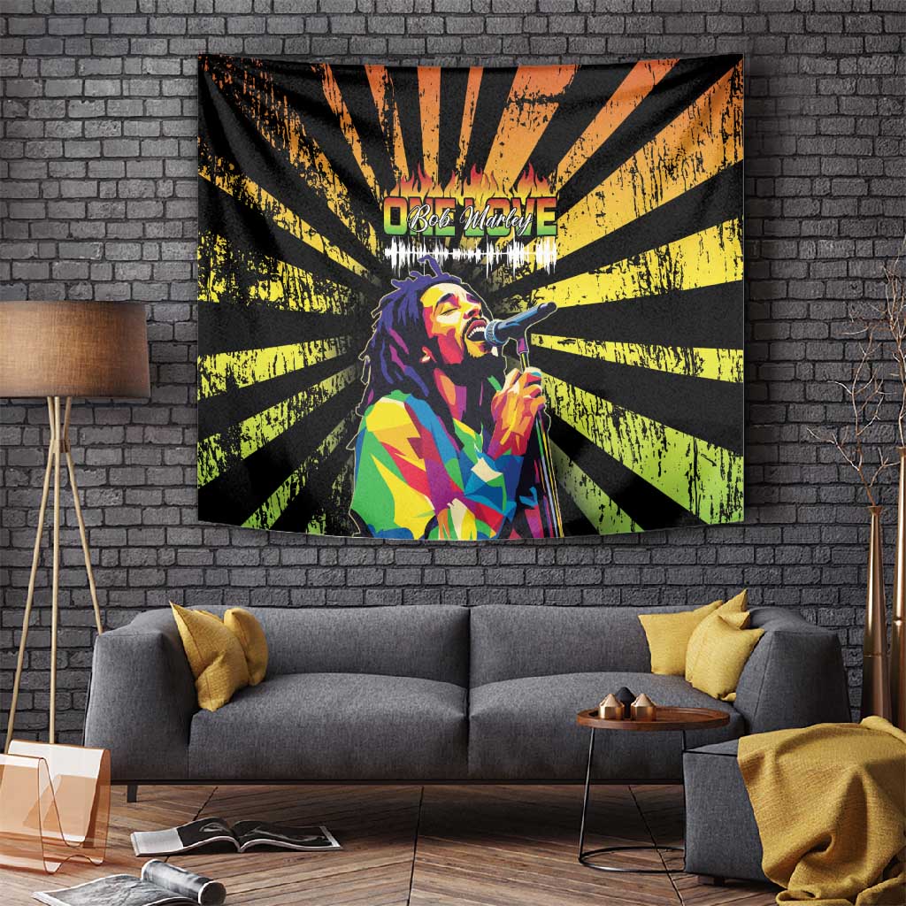 Afro-American Reggae Legend Bob Tapestry One Love - Grunge Style