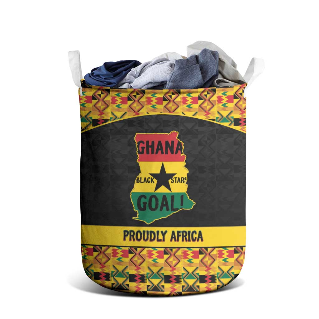 Afro Ghana Football Laundry Basket Black Stars Never Fall - Kente Pattern - African Pride