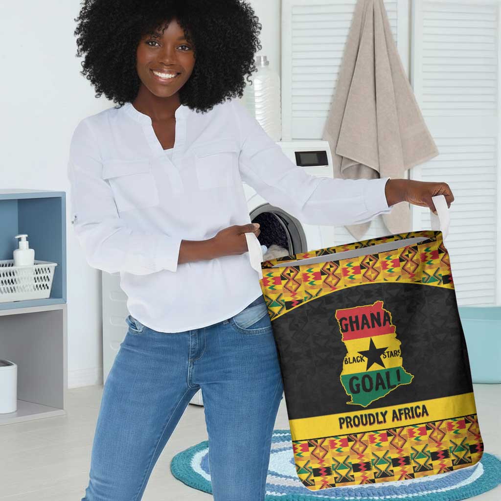 Afro Ghana Football Laundry Basket Black Stars Never Fall - Kente Pattern - African Pride