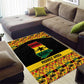 Afro Ghana Football Area Rug Black Stars Never Fall - Kente Pattern - African Pride