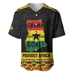 Personalized Afro Ghana Football Baseball Jersey Black Stars Never Fall - Kente Pattern - African Pride