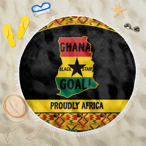 Afro Ghana Football Beach Blanket Black Stars Never Fall - Kente Pattern - African Pride