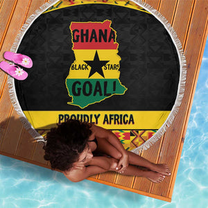 Afro Ghana Football Beach Blanket Black Stars Never Fall - Kente Pattern - African Pride