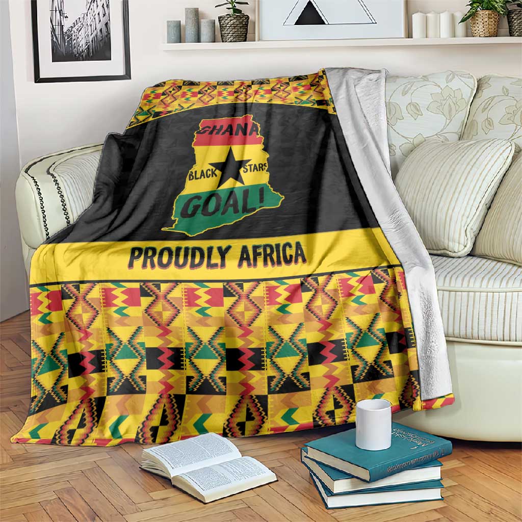 Afro Ghana Football Blanket Black Stars Never Fall - Kente Pattern - African Pride