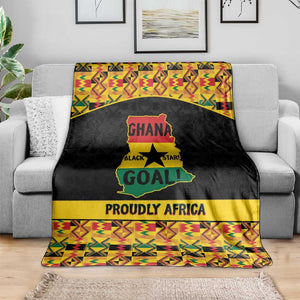 Afro Ghana Football Blanket Black Stars Never Fall - Kente Pattern - African Pride