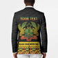 Personalized Afro Ghana Football Blazer Black Stars Never Fall - Kente Pattern - African Pride