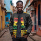 Personalized Afro Ghana Football Bomber Jacket Black Stars Never Fall - Kente Pattern - African Pride
