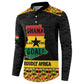 Personalized Afro Ghana Football Button Sweatshirt Black Stars Never Fall - Kente Pattern
