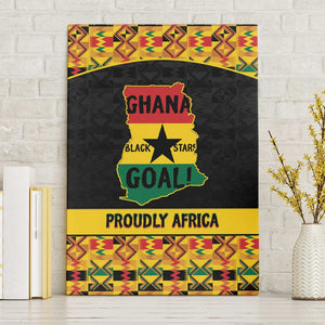 Afro Ghana Football Canvas Wall Art Black Stars Never Fall - Kente Pattern - African Pride