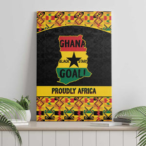 Afro Ghana Football Canvas Wall Art Black Stars Never Fall - Kente Pattern - African Pride