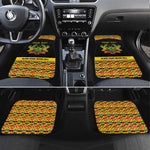 Personalized Afro Ghana Football Car Mats Black Stars Never Fall - Kente Pattern - African Pride