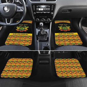 Personalized Afro Ghana Football Car Mats Black Stars Never Fall - Kente Pattern - African Pride