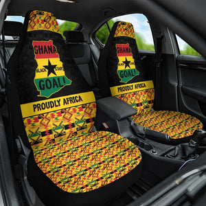 Afro Ghana Football Car Seat Cover Black Stars Never Fall - Kente Pattern - African Pride