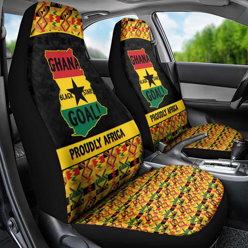Afro Ghana Football Car Seat Cover Black Stars Never Fall - Kente Pattern - African Pride