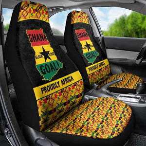 Afro Ghana Football Car Seat Cover Black Stars Never Fall - Kente Pattern - African Pride