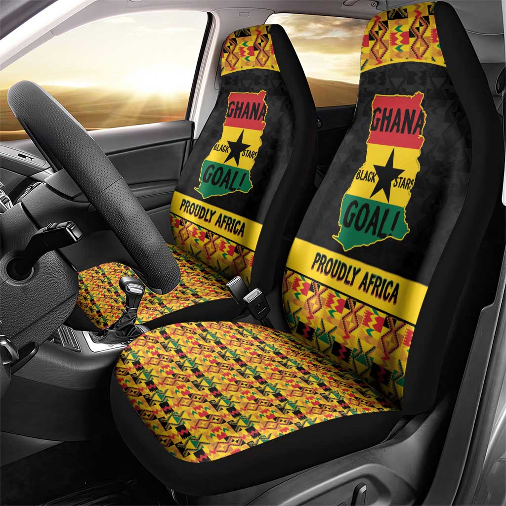 Afro Ghana Football Car Seat Cover Black Stars Never Fall - Kente Pattern - African Pride