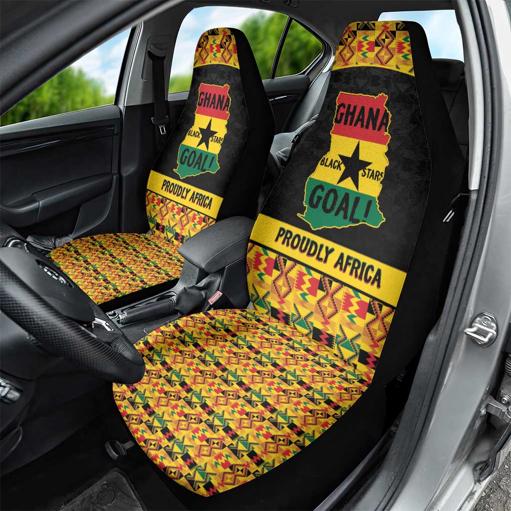 Afro Ghana Football Car Seat Cover Black Stars Never Fall - Kente Pattern - African Pride