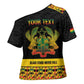 Personalized Afro Ghana Football Cross Shoulder Shirt Black Stars Never Fall - Kente Pattern - African Pride