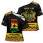 Personalized Afro Ghana Football Cross Shoulder Shirt Black Stars Never Fall - Kente Pattern - African Pride