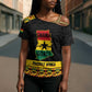 Personalized Afro Ghana Football Cross Shoulder Shirt Black Stars Never Fall - Kente Pattern - African Pride