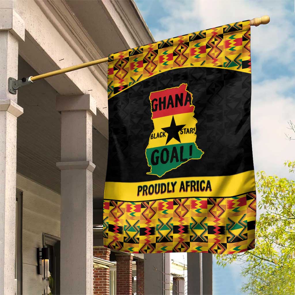 Afro Ghana Football Garden Flag Black Stars Never Fall - Kente Pattern - African Pride