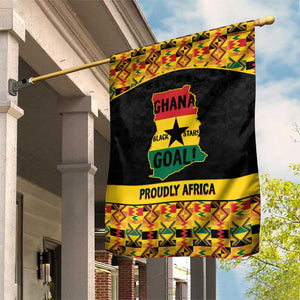 Afro Ghana Football Garden Flag Black Stars Never Fall - Kente Pattern - African Pride