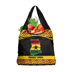 Afro Ghana Football Grocery Bag Black Stars Never Fall - Kente Pattern - African Pride