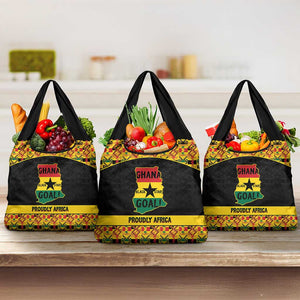 Afro Ghana Football Grocery Bag Black Stars Never Fall - Kente Pattern - African Pride