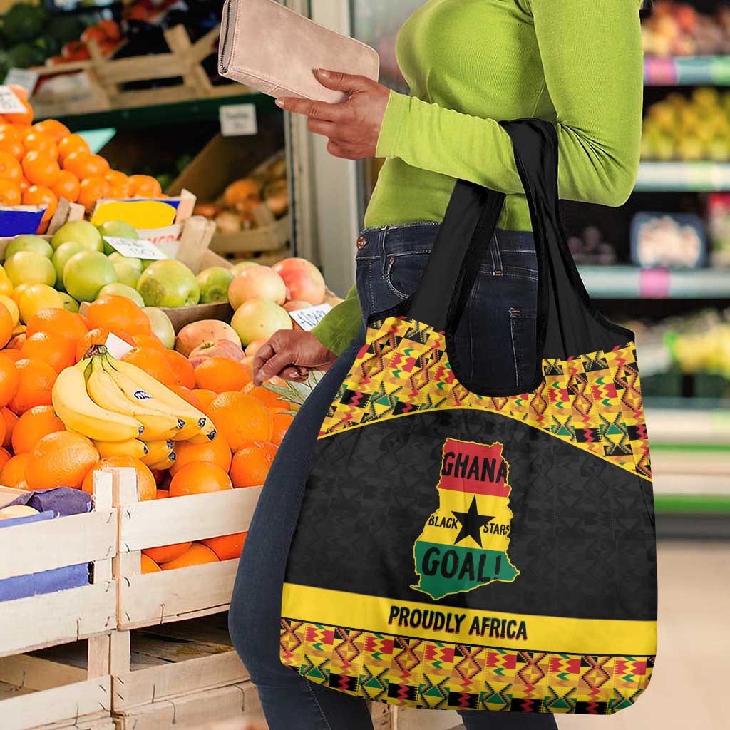 Afro Ghana Football Grocery Bag Black Stars Never Fall - Kente Pattern - African Pride