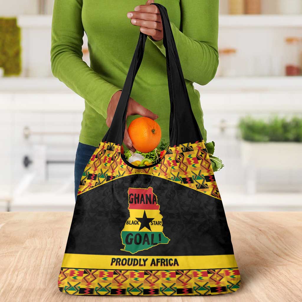 Afro Ghana Football Grocery Bag Black Stars Never Fall - Kente Pattern - African Pride