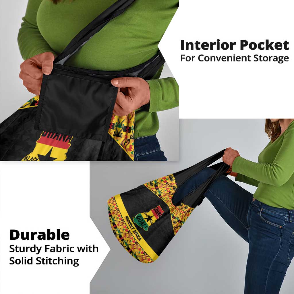 Afro Ghana Football Grocery Bag Black Stars Never Fall - Kente Pattern - African Pride