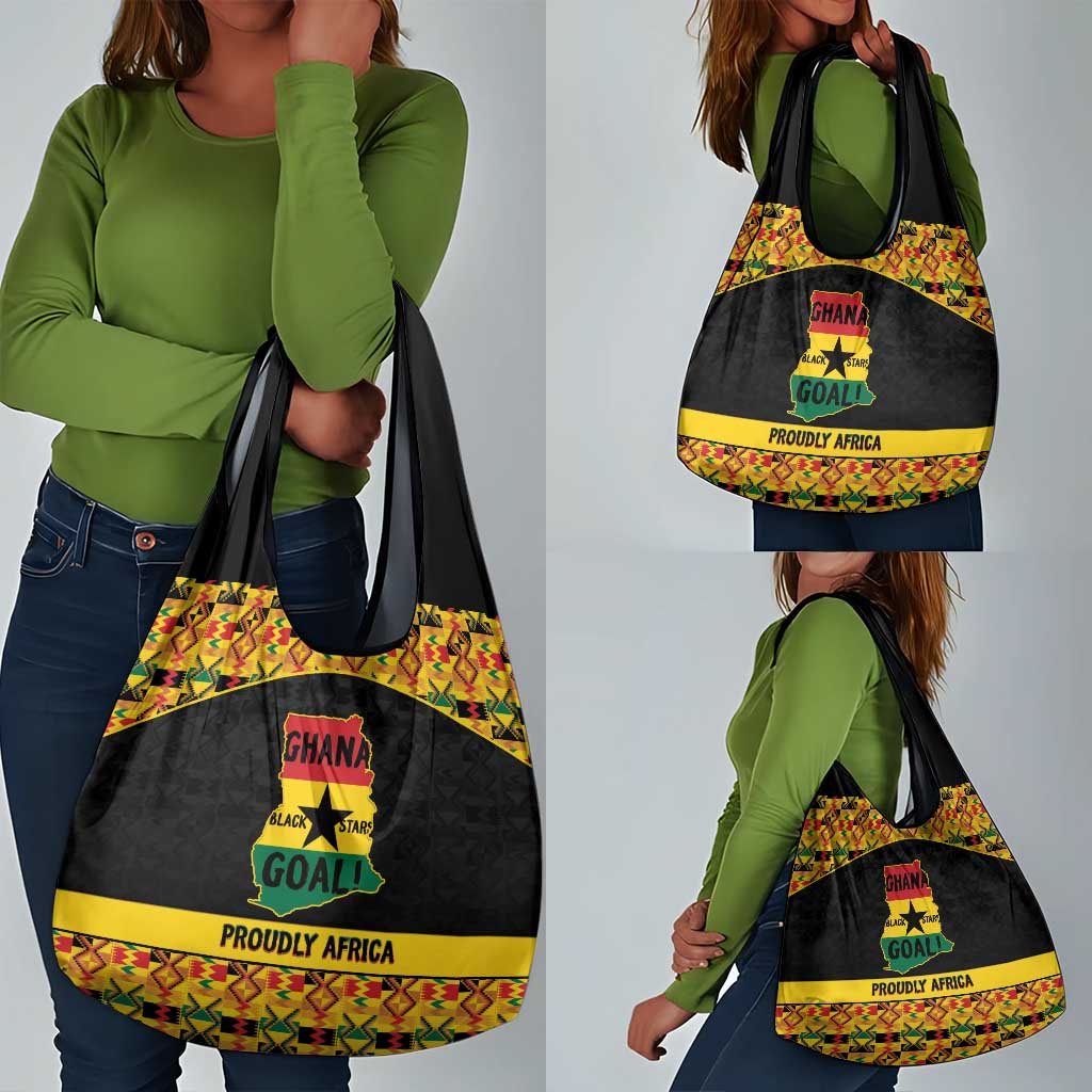 Afro Ghana Football Grocery Bag Black Stars Never Fall - Kente Pattern - African Pride