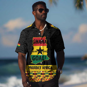 Personalized Afro Ghana Football Hawaiian Shirt Black Stars Never Fall - Kente Pattern - African Pride