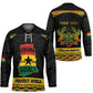 Personalized Afro Ghana Football Hockey Jersey Black Stars Never Fall - Kente Pattern - African Pride